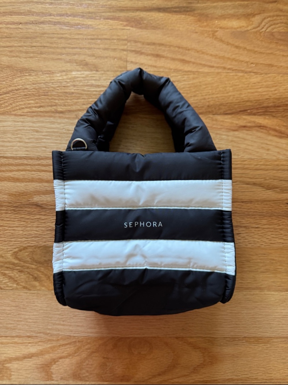 Sephora Black & White Striped Puffy Bag - Picture 2 of 4